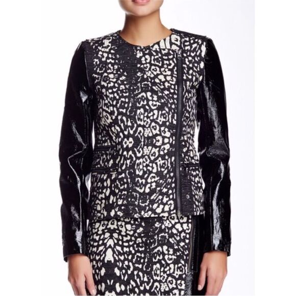 STYLESTALKER Animal Print Faux Leather Jacket Womens Size Small - Picture 10 of 14